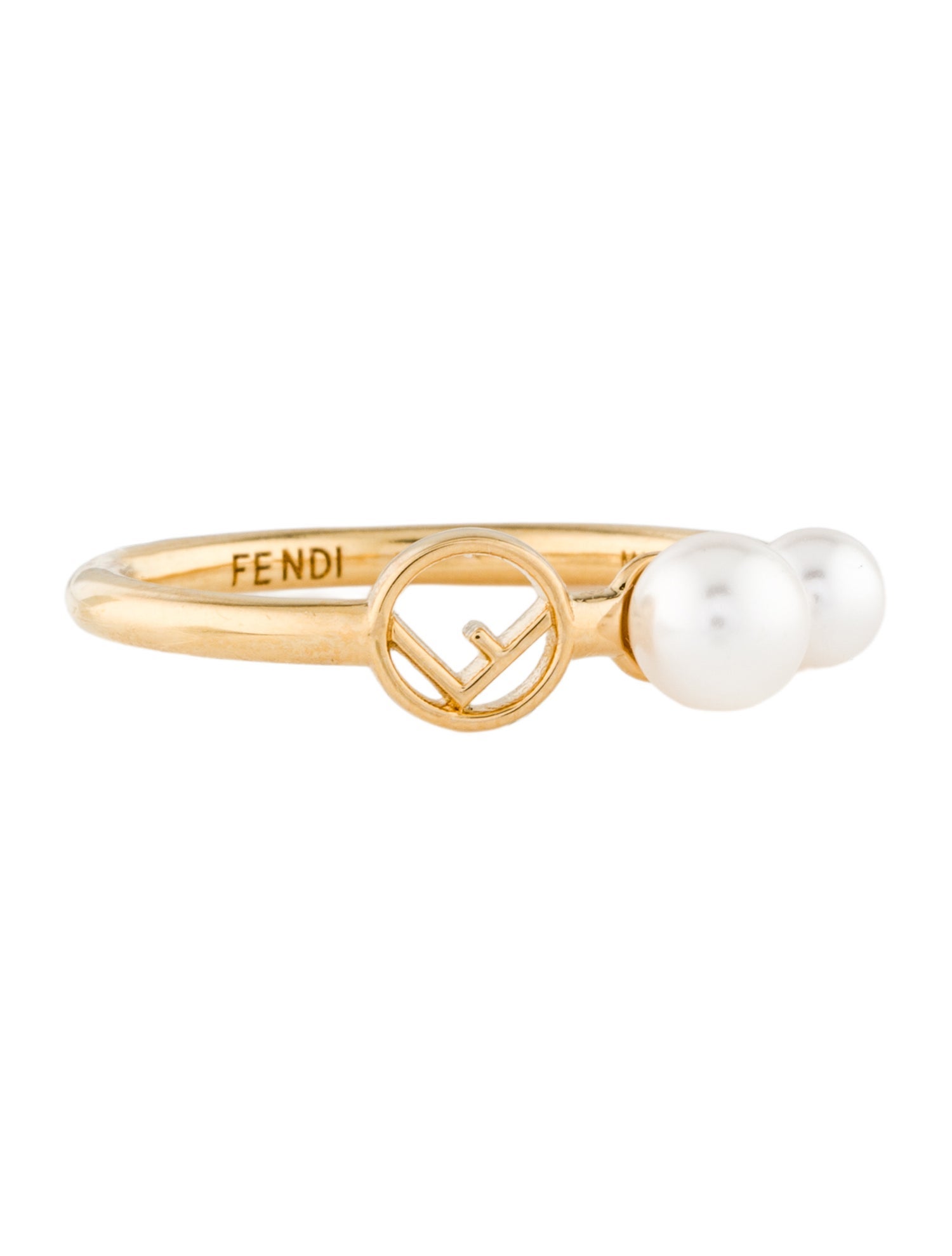 Fendi Faux Pearl F is Fendi Ring