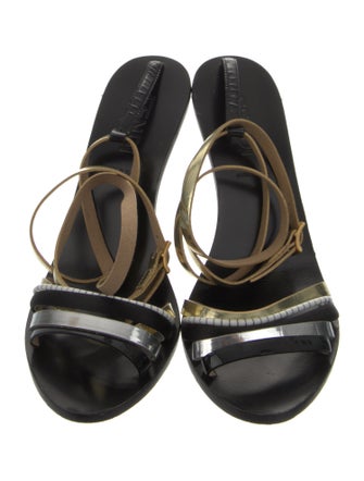 Fendi Leather Colorblock Pattern Sandals