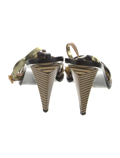 Fendi Leather Colorblock Pattern Sandals