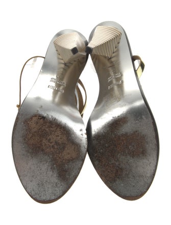 Fendi Leather Colorblock Pattern Sandals