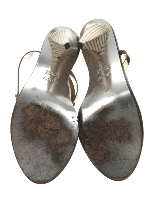 Fendi Leather Colorblock Pattern Sandals