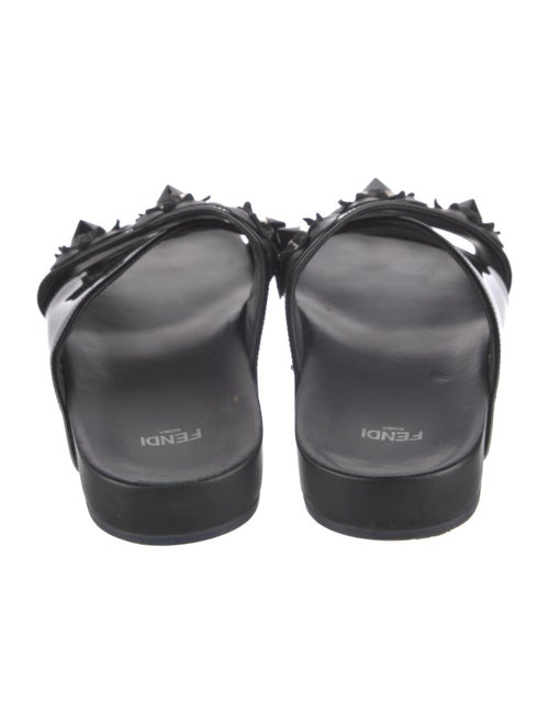 Fendi Patent Leather Studded Accents Slides