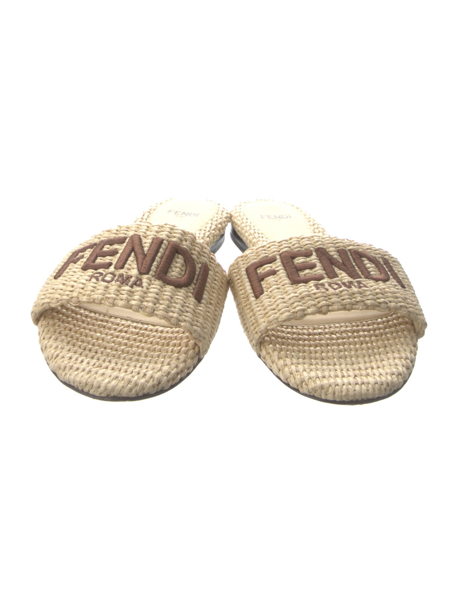 Fendi Raffia Slides