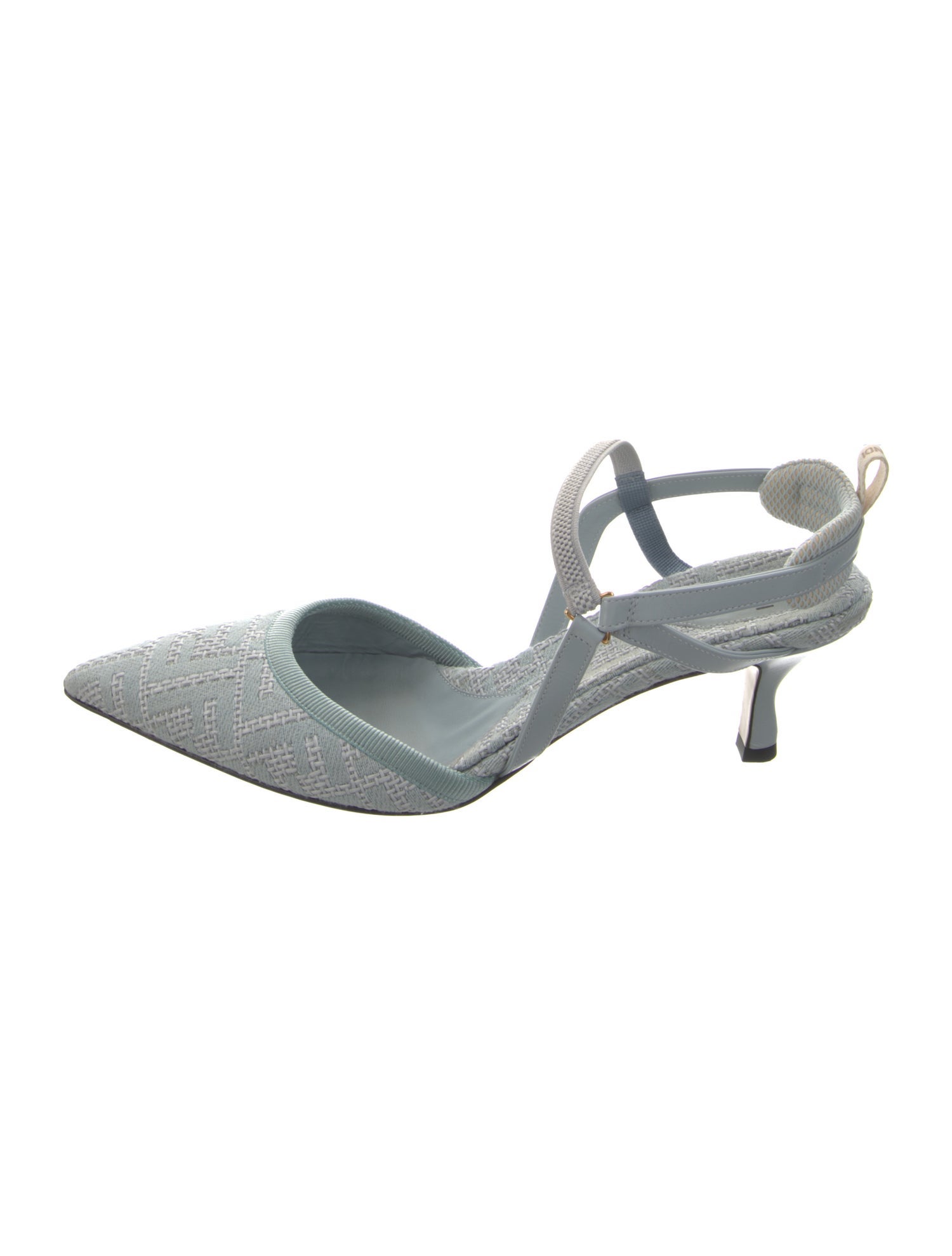 Fendi Zucca FF Logo Canvas Slingback Pumps