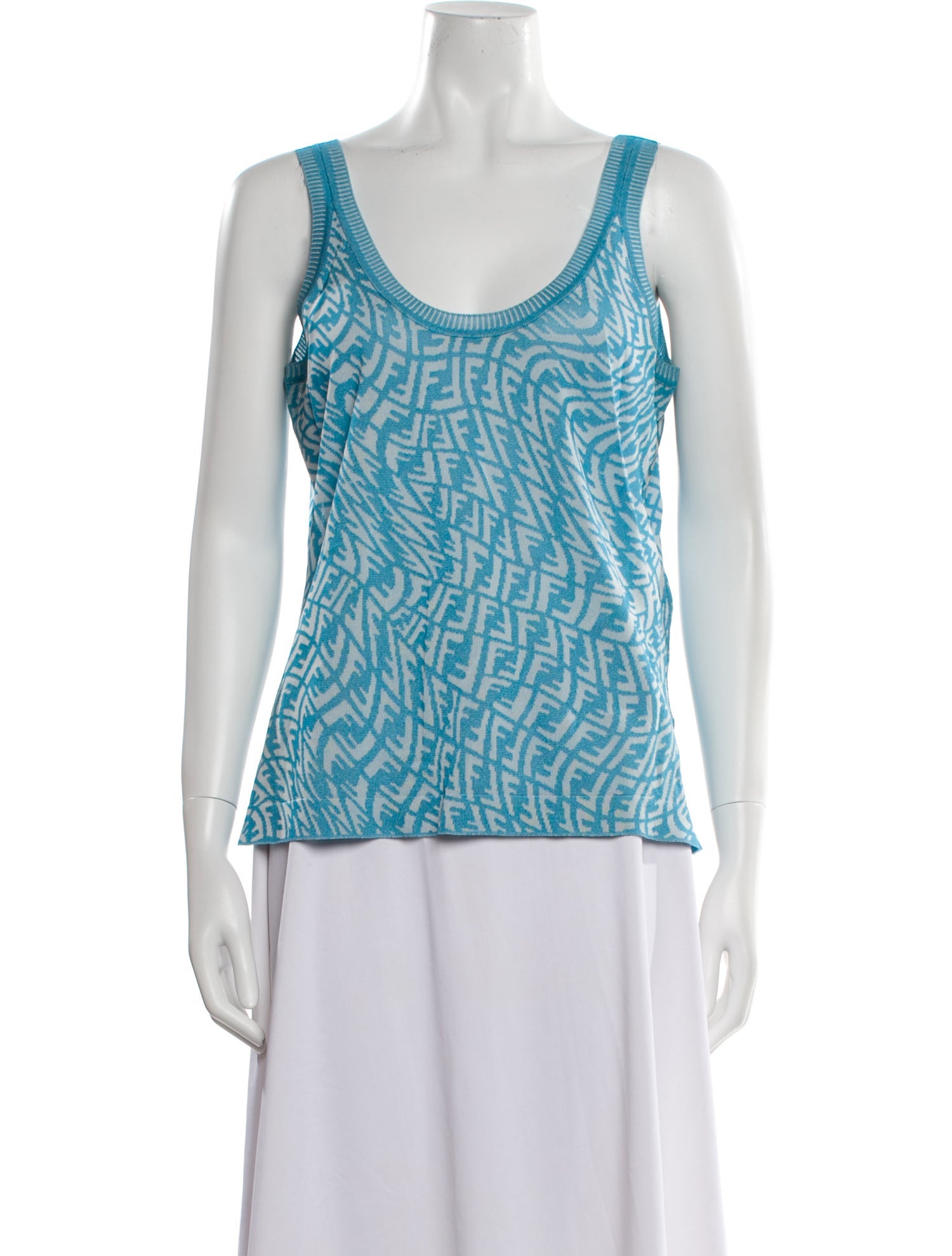 Fendi Printed Scoop Neck Top