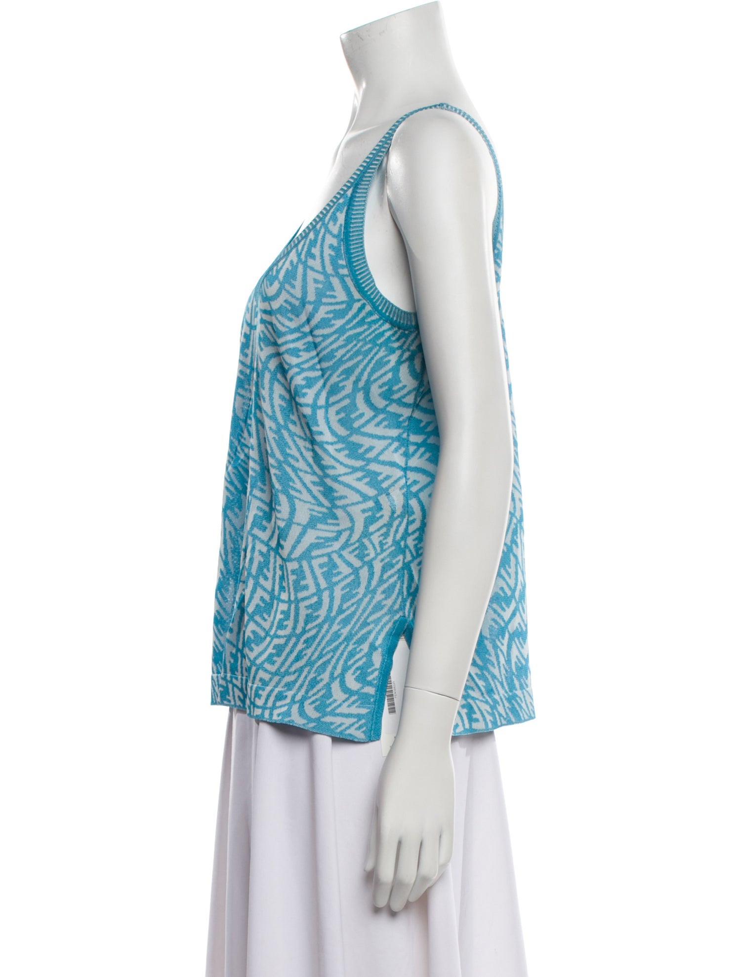 Fendi Printed Scoop Neck Top