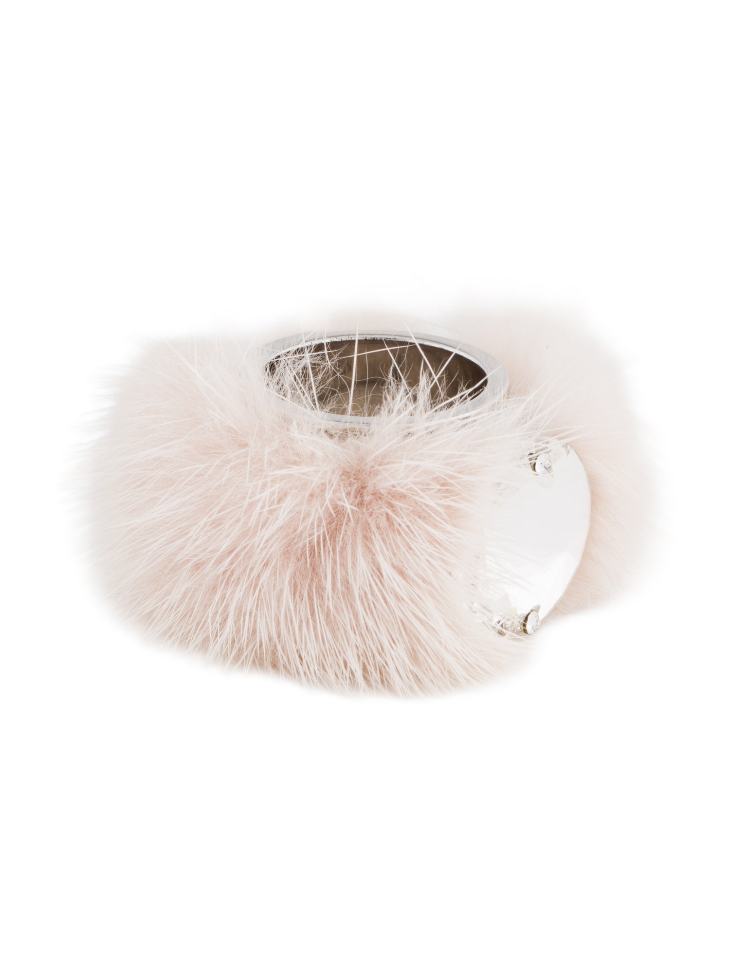 Fendi Fur & Crystal Band Ring