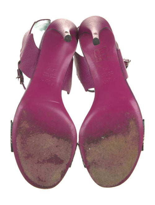 Fendi Embossed Leather Slingback Sandals