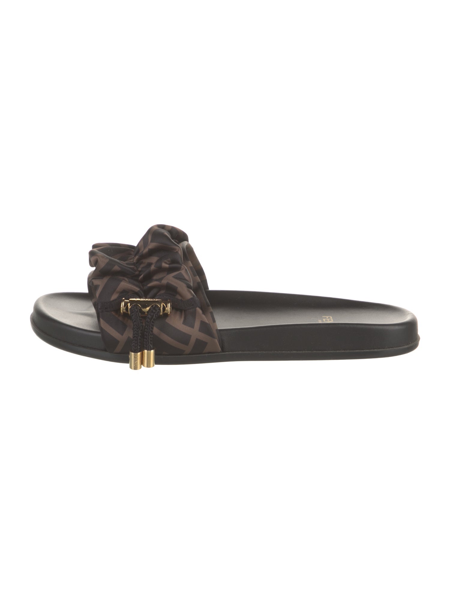 Fendi Zucca FF Logo Satin Slides