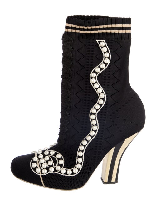 Fendi Canvas Patterned Sock Boots