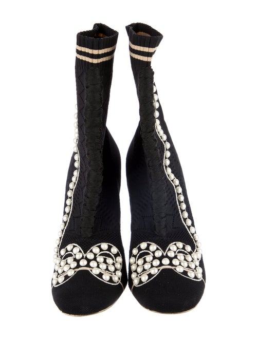Fendi Canvas Patterned Sock Boots