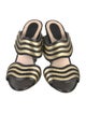 Fendi Leather Colorblock Pattern Slides
