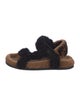 Fendi Zucca FF Logo Shearling Slingback Sandals