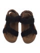 Fendi Zucca FF Logo Shearling Slingback Sandals