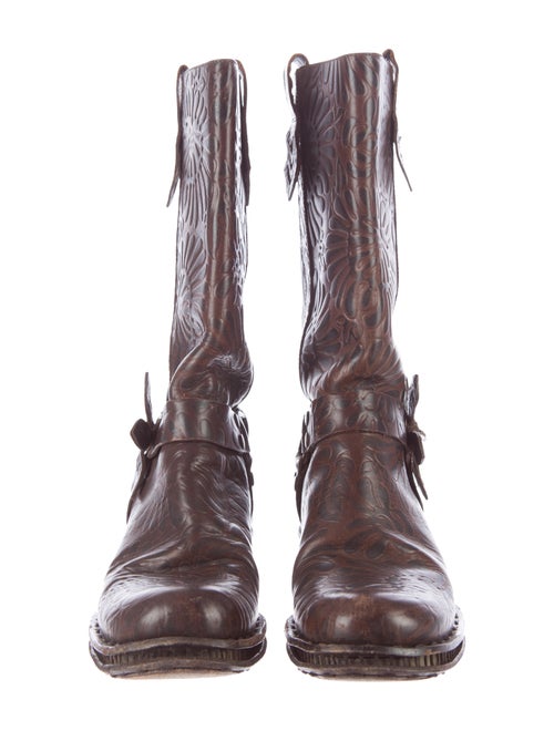 Fendi Leather Patterned Boots Shoes FEN38836 The RealReal