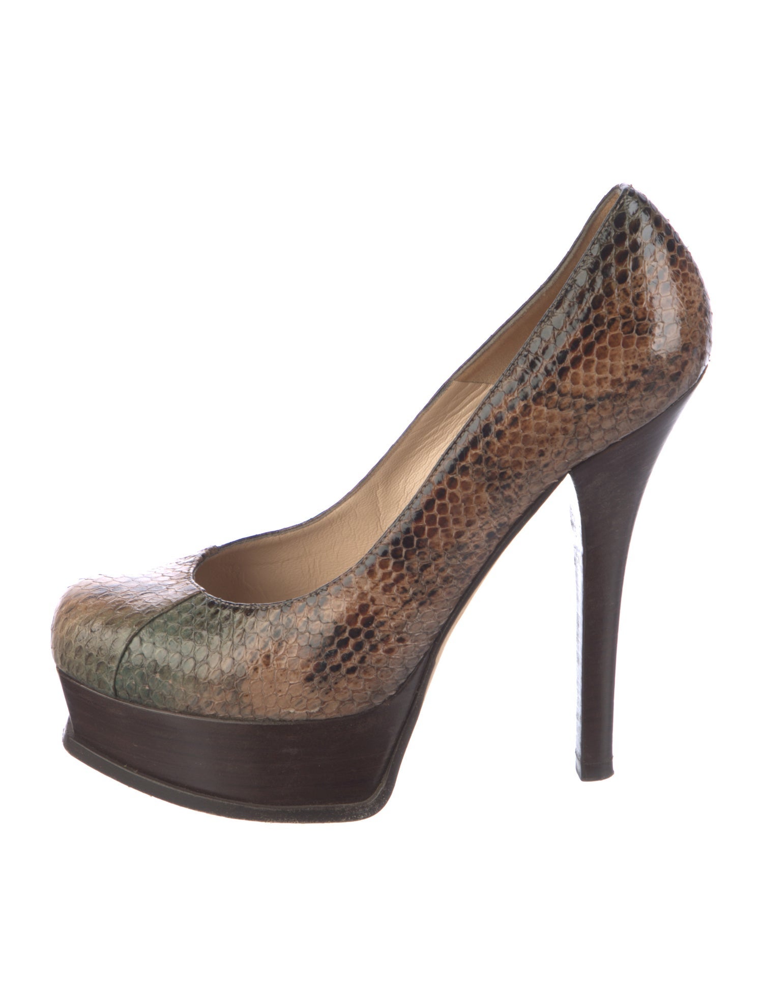 Fendi Leather Animal Print Pumps