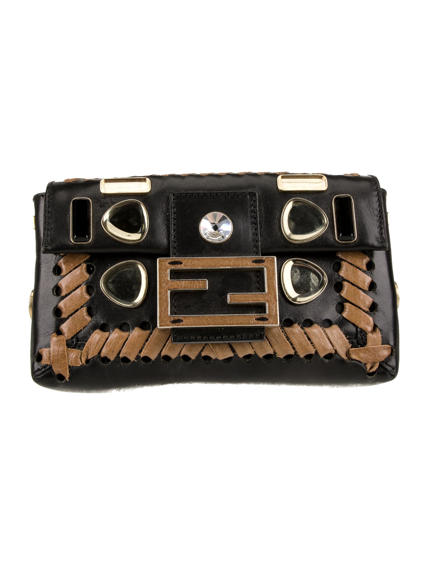 ★overdue flair★ OVERDUE BOXY TCHARCOAL Fendi Vintage Zucca Fold-Over Clutch - Brown Clutches