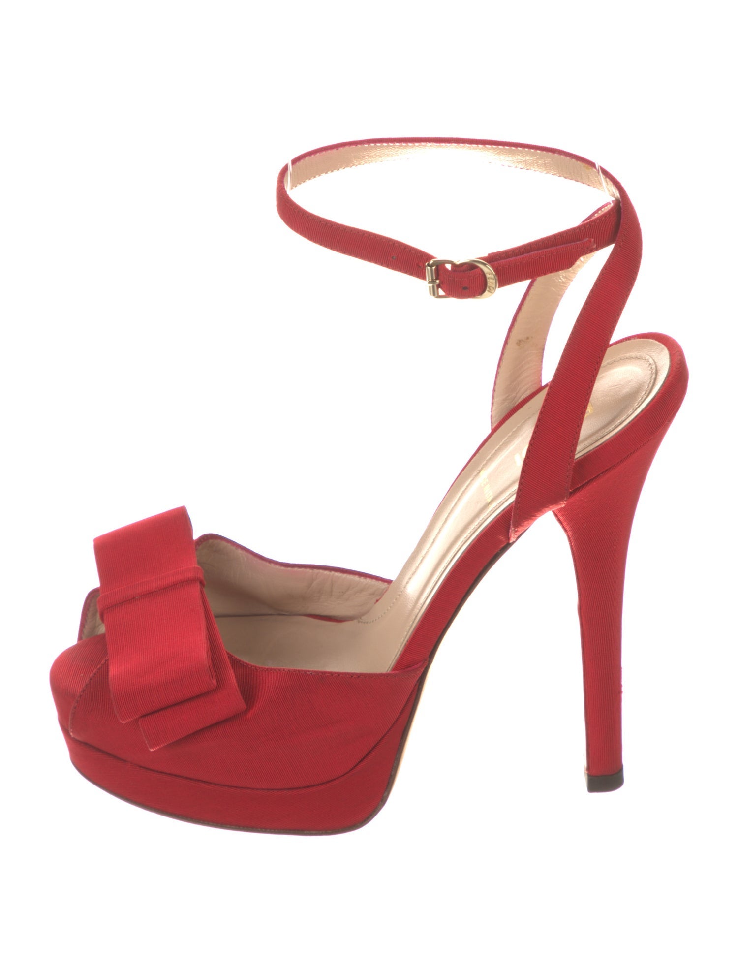 Fendi Canvas Bow Accents D'Orsay Pumps