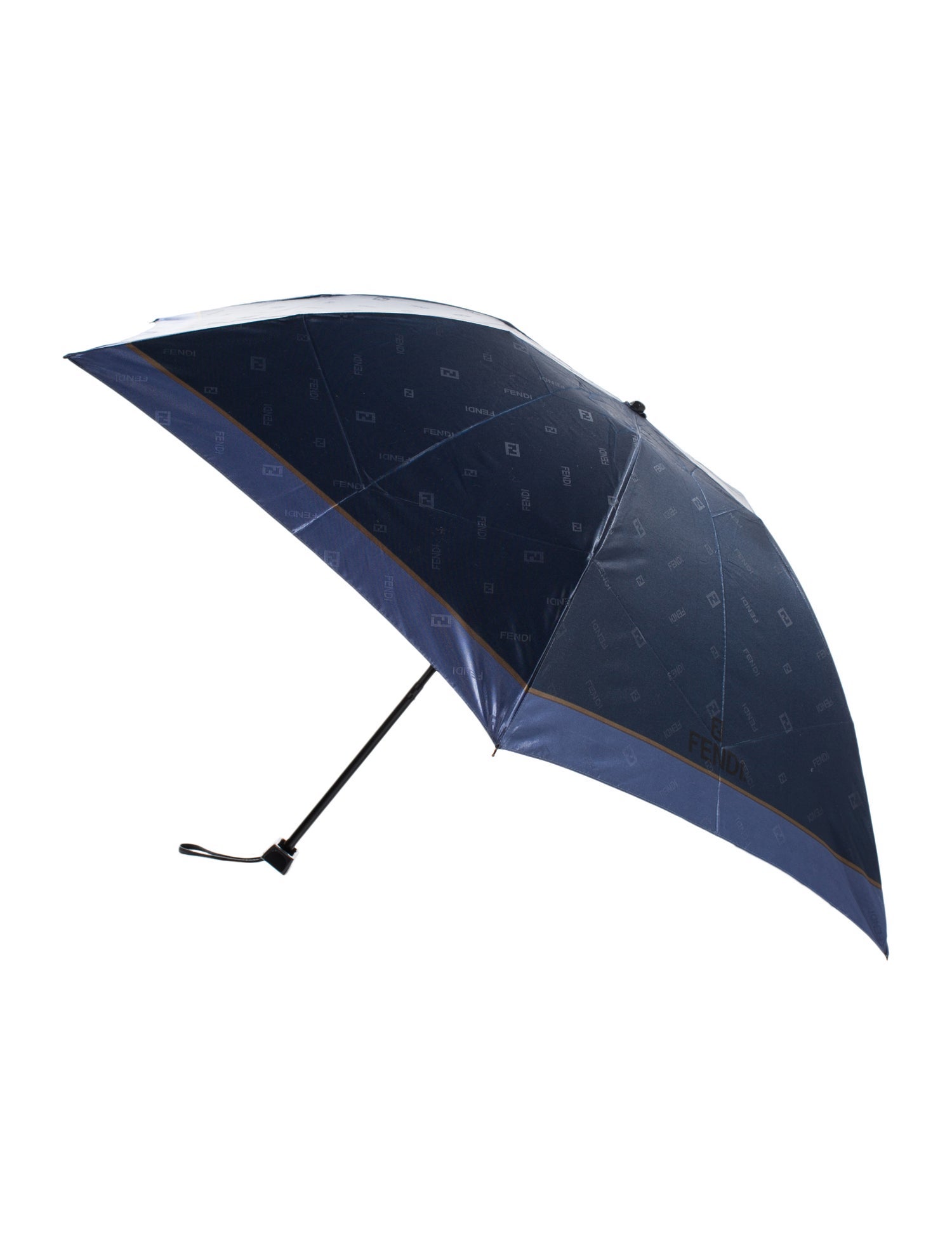 小物 Jean Paul Gaultier pleats umbrella Jean Paul Gaultier Satin Fur-Trimmed Umbrella - Black