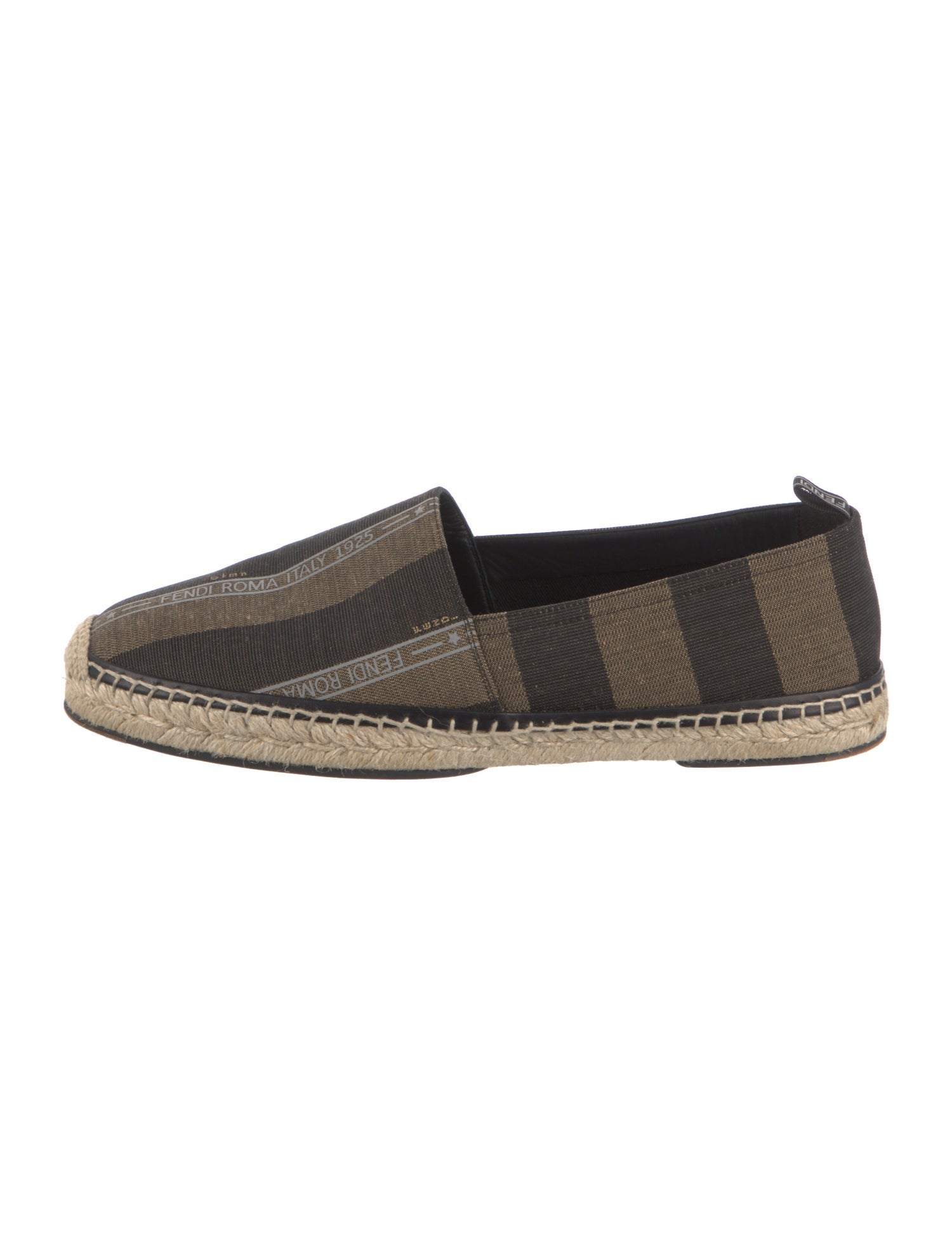 Fendi Pequin Pattern Canvas Espadrilles