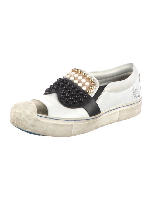 Fendi Leather Printed Sneakers