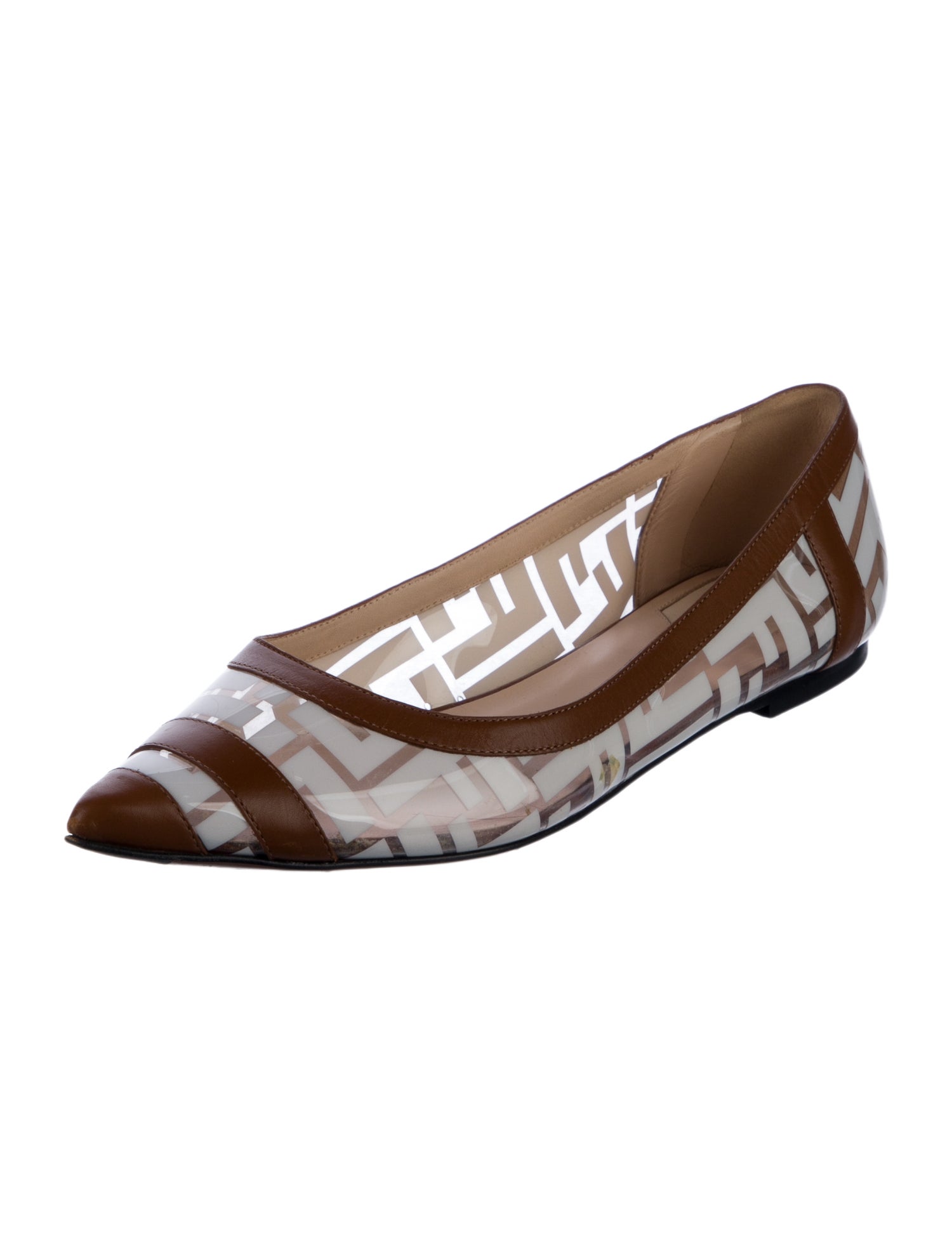 Fendi Zucca FF Logo PVC Ballet Flats