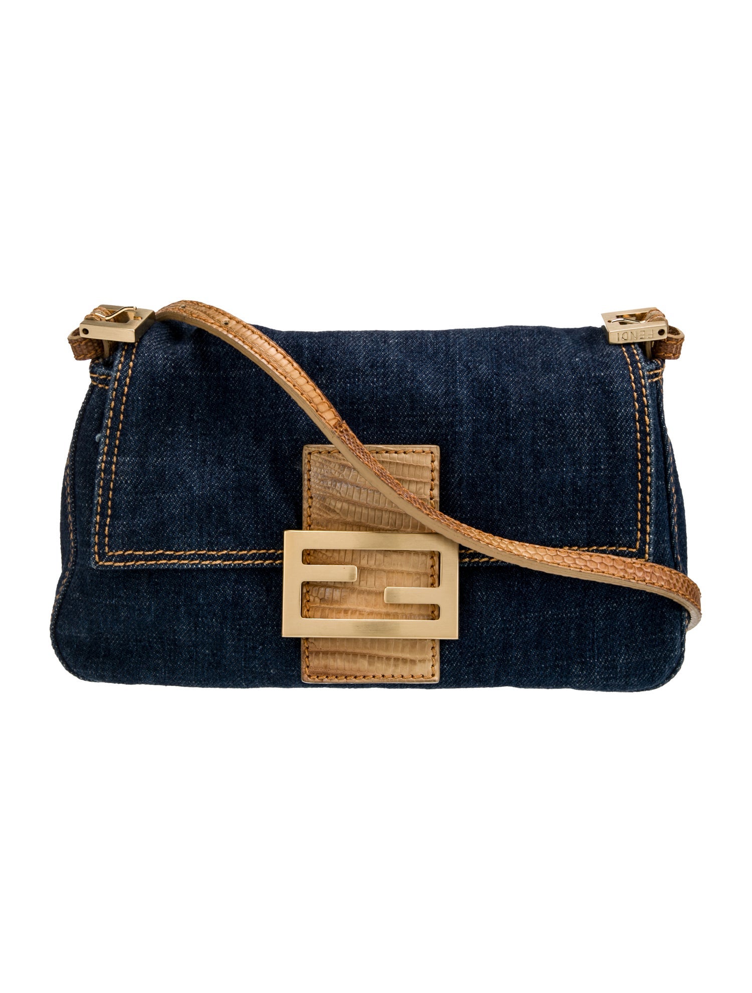 Fendi Denim Baguette Mini Vintage