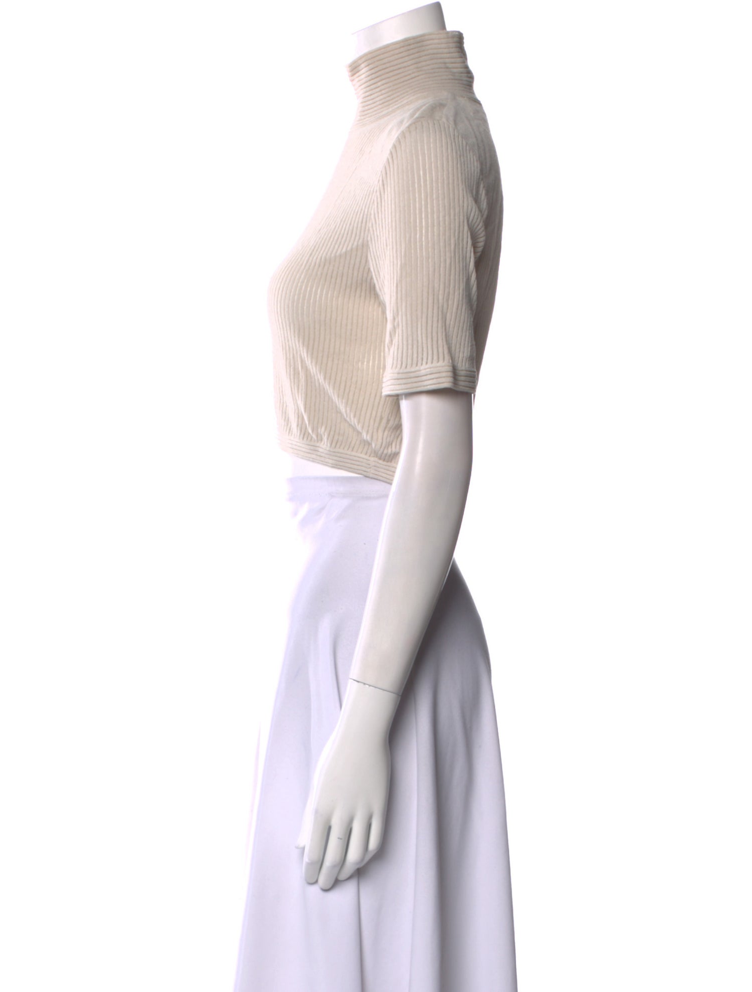 Fendi Turtleneck Short Sleeve Crop Top