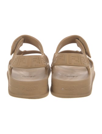 Fendi Zucca FF Logo Rubber Slingback Sandals