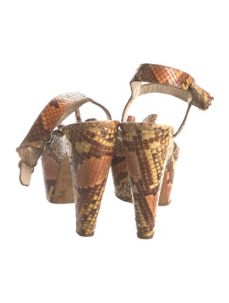 Fendi Snakeskin Animal Print Slingback Sandals