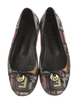 Fendi Zucca FF Logo Printed Ballet Flats