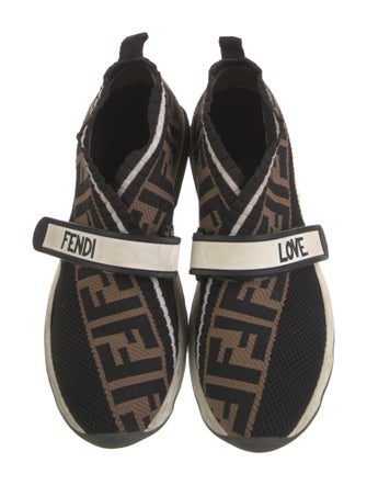 Fendi Zucca FF Logo Canvas Sock Sneakers