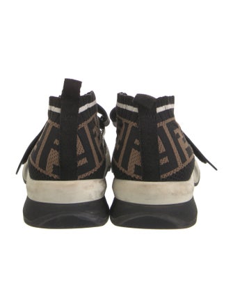 Fendi Zucca FF Logo Canvas Sock Sneakers