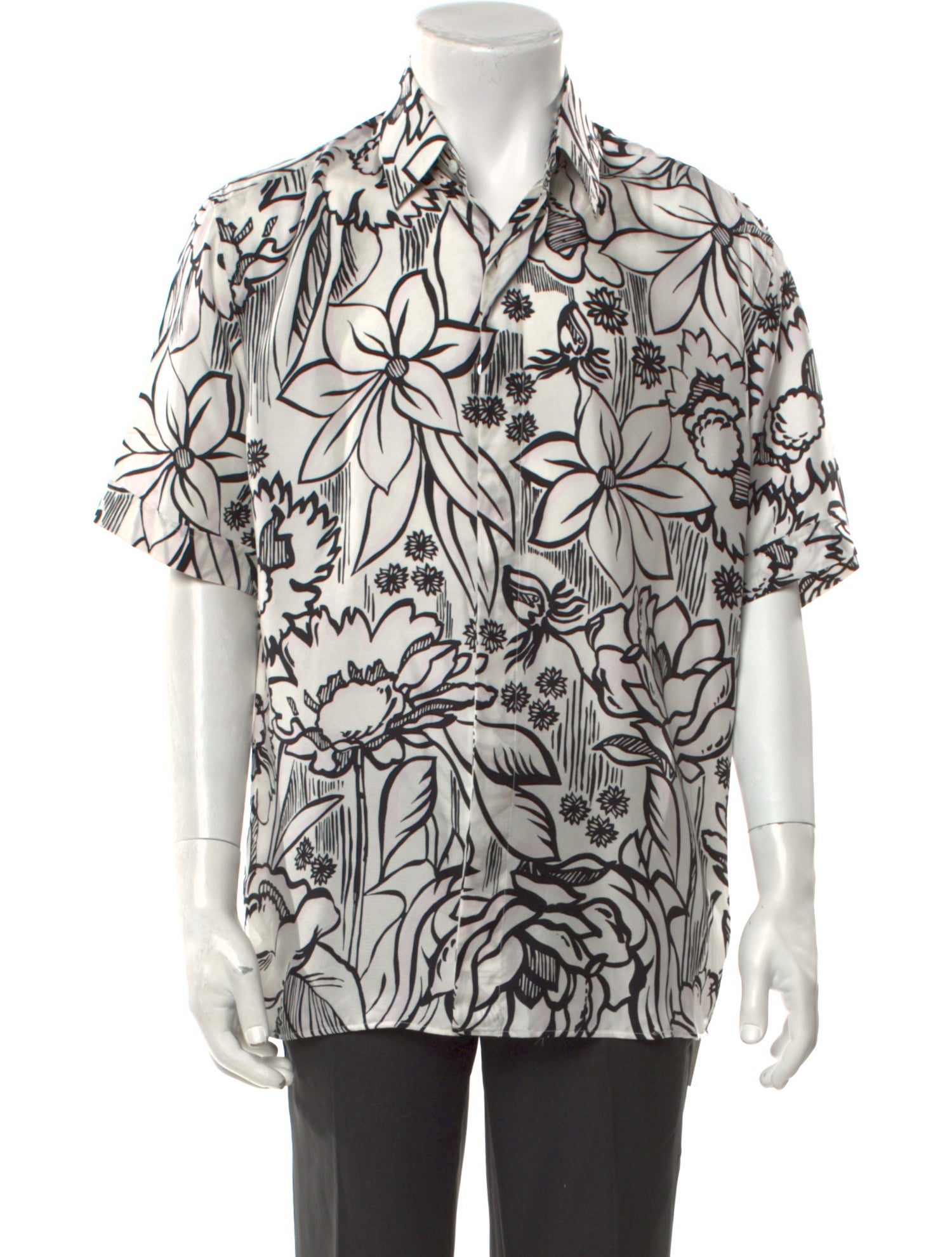 Fendi Silk Floral Print Shirt