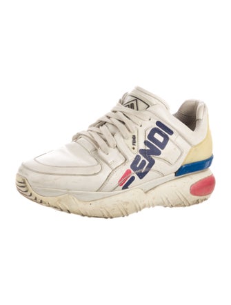 Fendi Leather Printed Chunky Sneakers