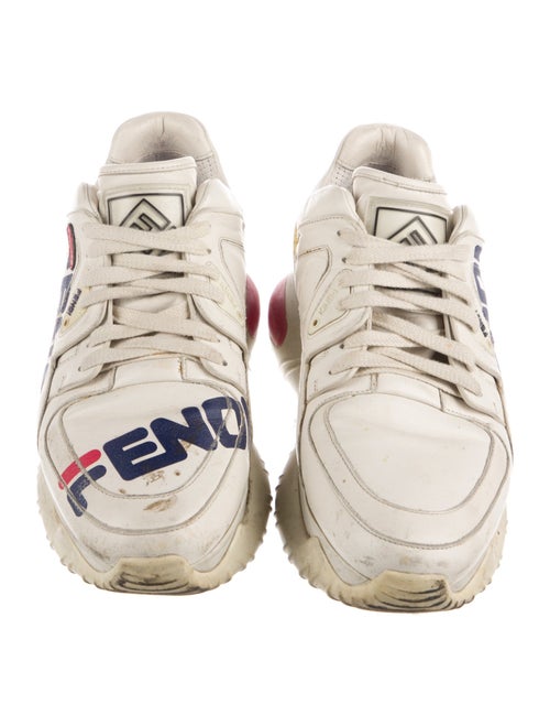 Fendi Leather Printed Chunky Sneakers