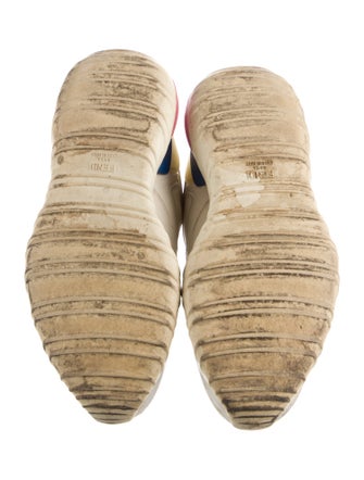 Fendi Leather Printed Chunky Sneakers