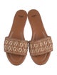 Fendi Leather Graphic Print Slides