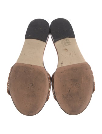 Fendi Leather Graphic Print Slides