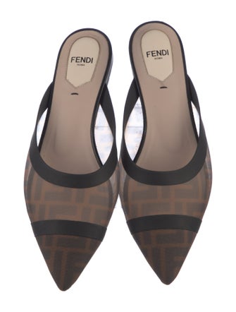 Fendi Zucca FF Logo Mesh Mules