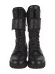 Fendi Zucca FF Logo Leather Combat Boots