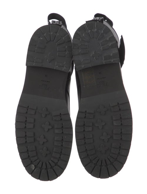 Fendi Zucca FF Logo Leather Combat Boots