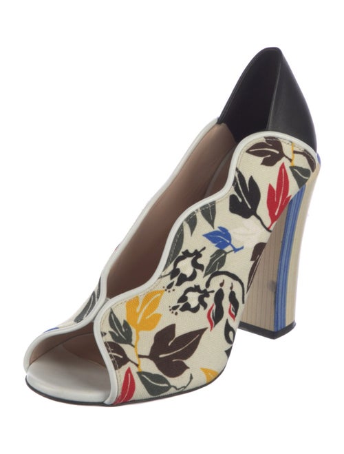 Fendi Canvas Floral Print Pumps
