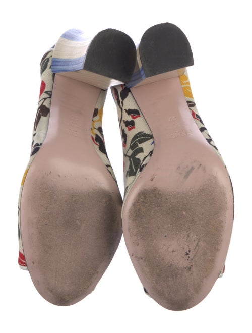 Fendi Canvas Floral Print Pumps