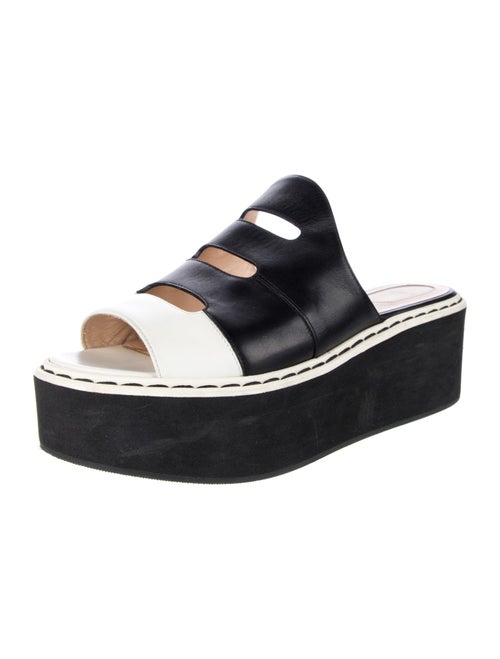 Fendi Leather Cutout Accent Slides