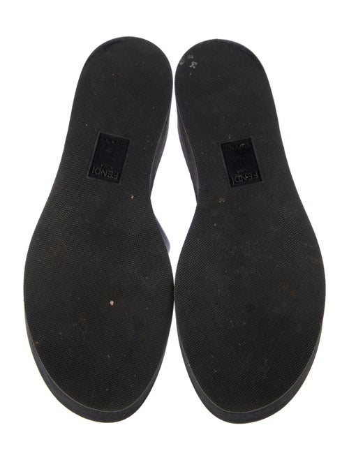 Fendi Leather Cutout Accent Slides