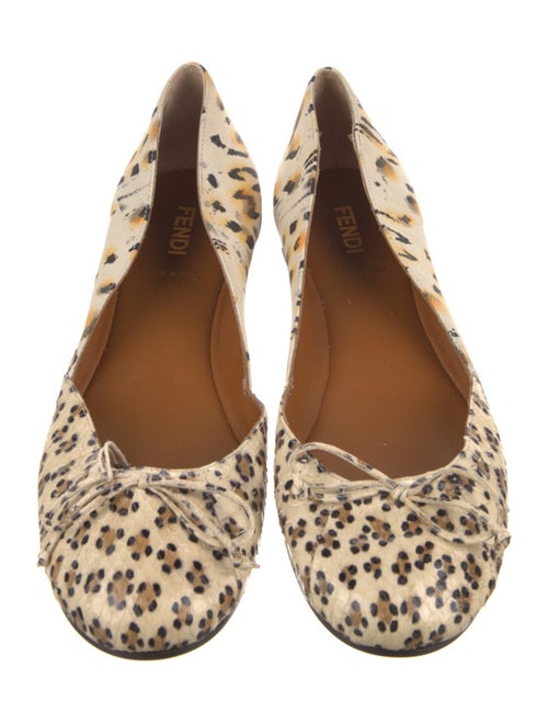 Fendi Leather Animal Print D'Orsay Flats