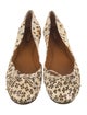 Fendi Leather Animal Print D'Orsay Flats