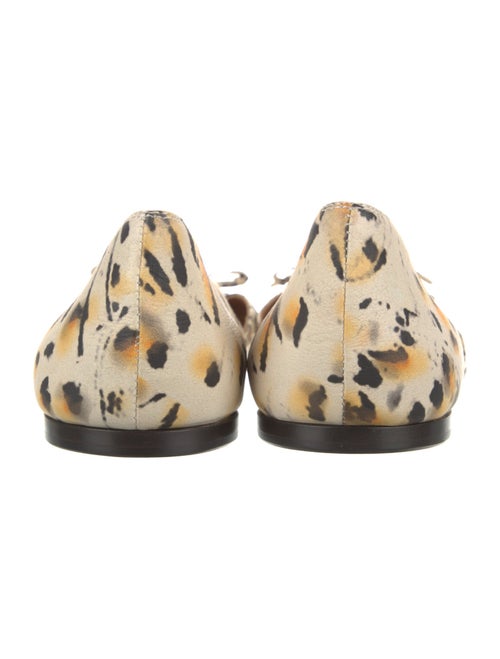 Fendi Leather Animal Print D'Orsay Flats