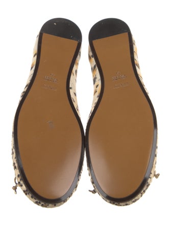 Fendi Leather Animal Print D'Orsay Flats
